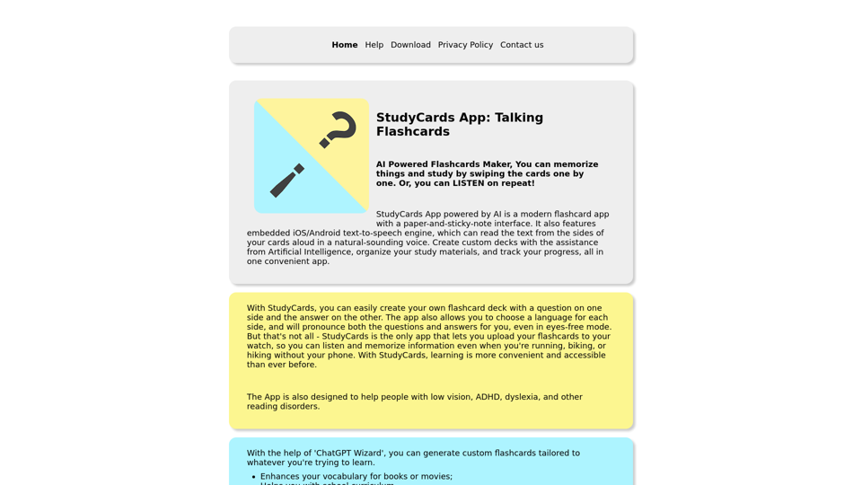 StudyCards App AI