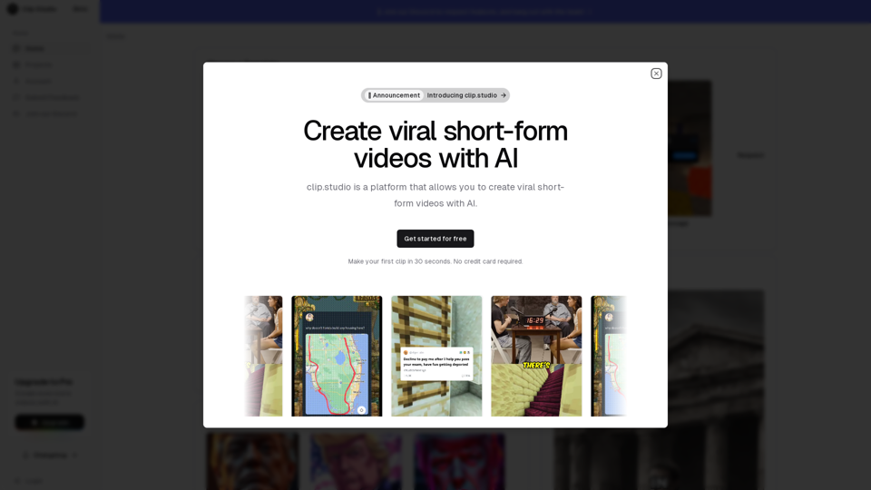 Clip Studio | Create viral short-form videos with AI