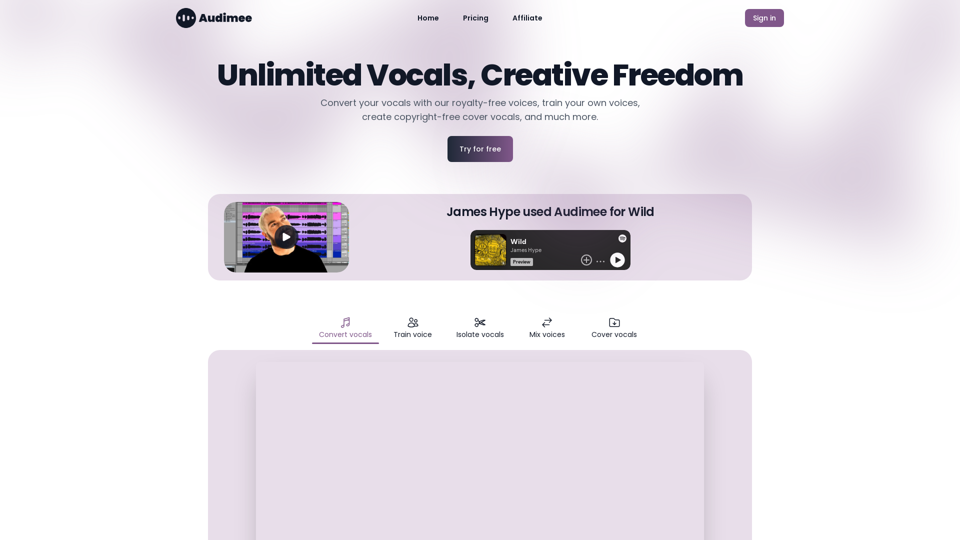 Audimee - Unlimited Vocals, Creative Freedom