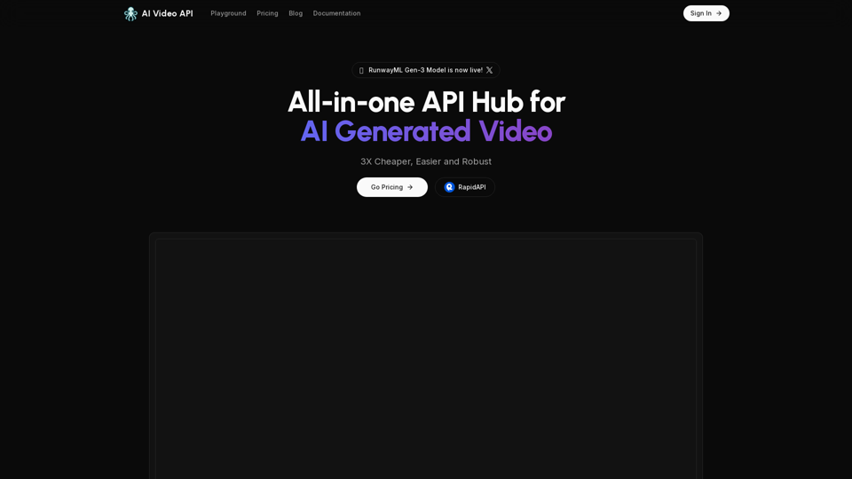 AI Video API AI Website