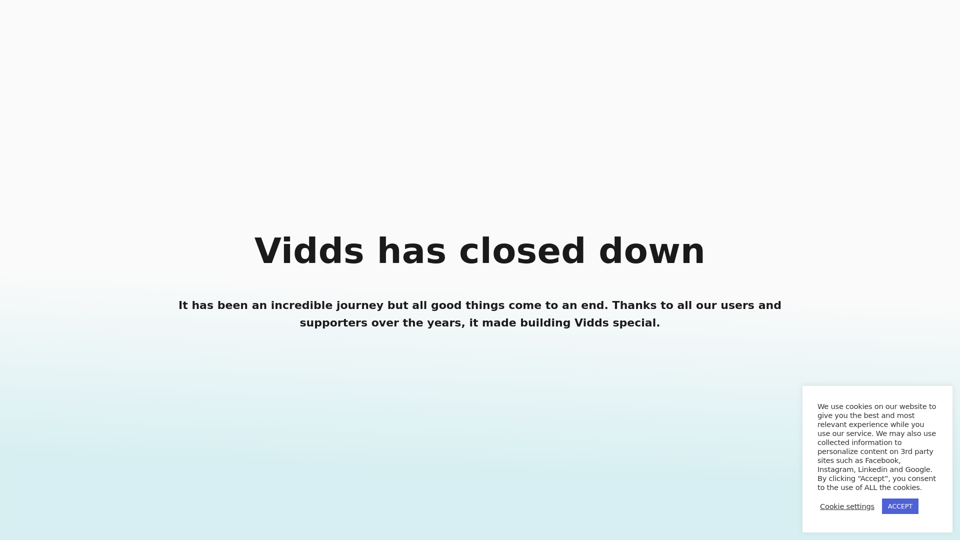 Vidds closure - Vidds.co