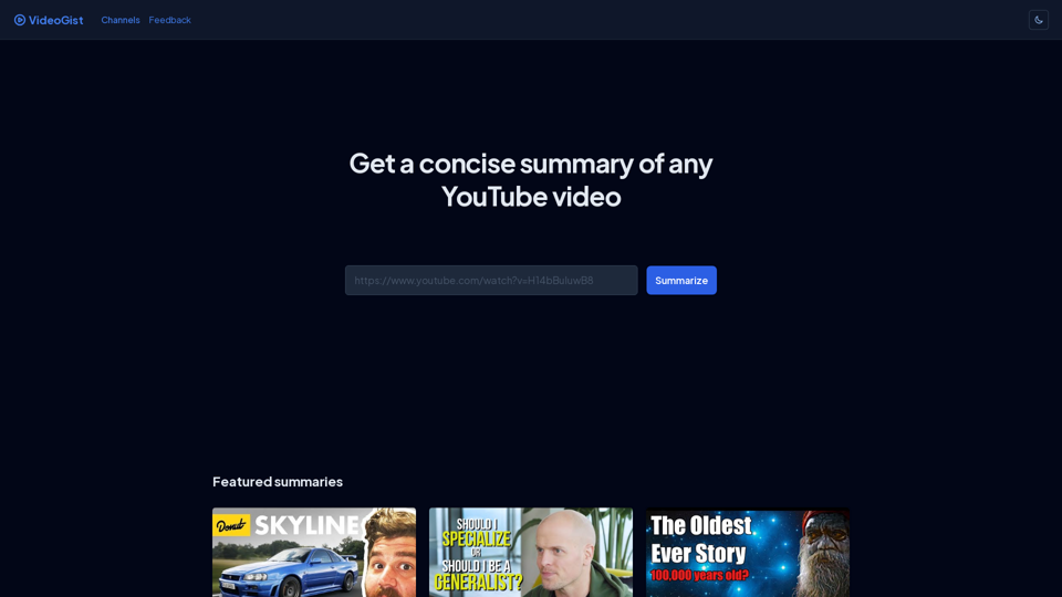 VideoGist - Delightful AI Video Summaries